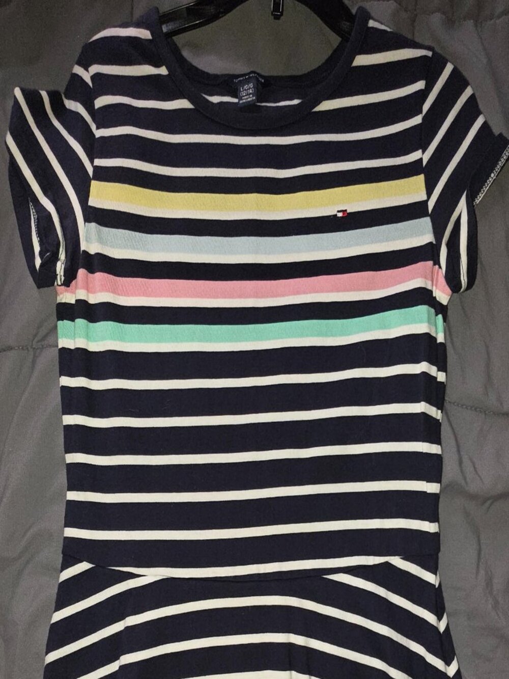 Tommy Hilfiger Multicolor Striped Dress – Girls L (12/14)  Classic